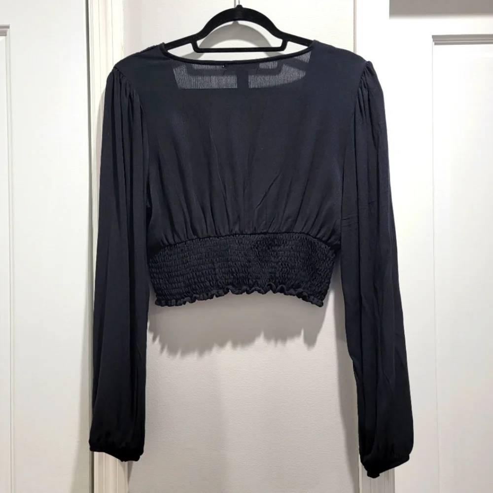 Forever 21 Woven Cropped Top with Smocked Waistband